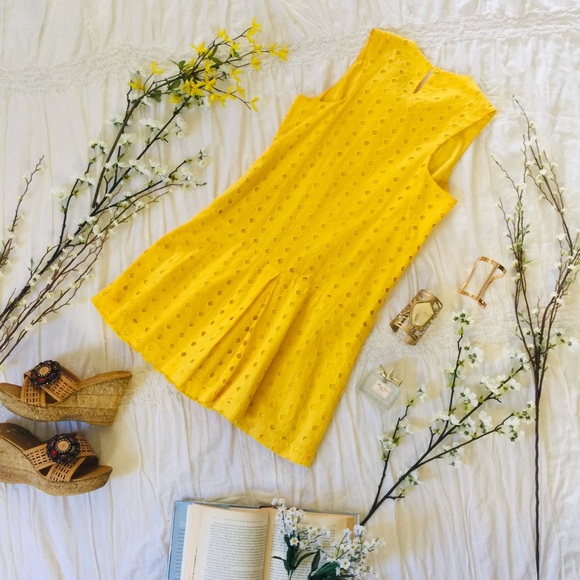 Yellow BB Dakota Eyelet Shift Dress - Picture 5 of 7